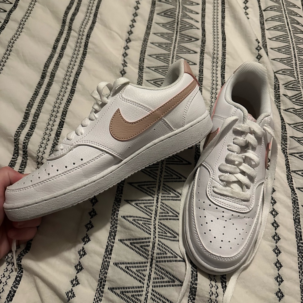 Nike White and Tan Athletic Shoes